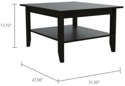 Cabrillo 4-Shelf 2-Piece Living Room Set, Coffee Table And Bar Cabinet Black And Espresso