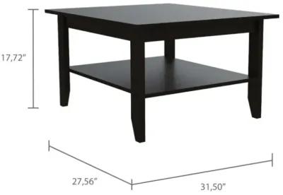 Cabrillo 4-Shelf 2-Piece Living Room Set, Coffee Table And Bar Cabinet Black And Espresso