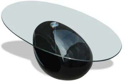 vidaXL Coffee Table with Oval Glass Top High Gloss Black