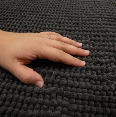 Homespun Noodle Charcoal 1' 8" x 2' 10" Bath Mat