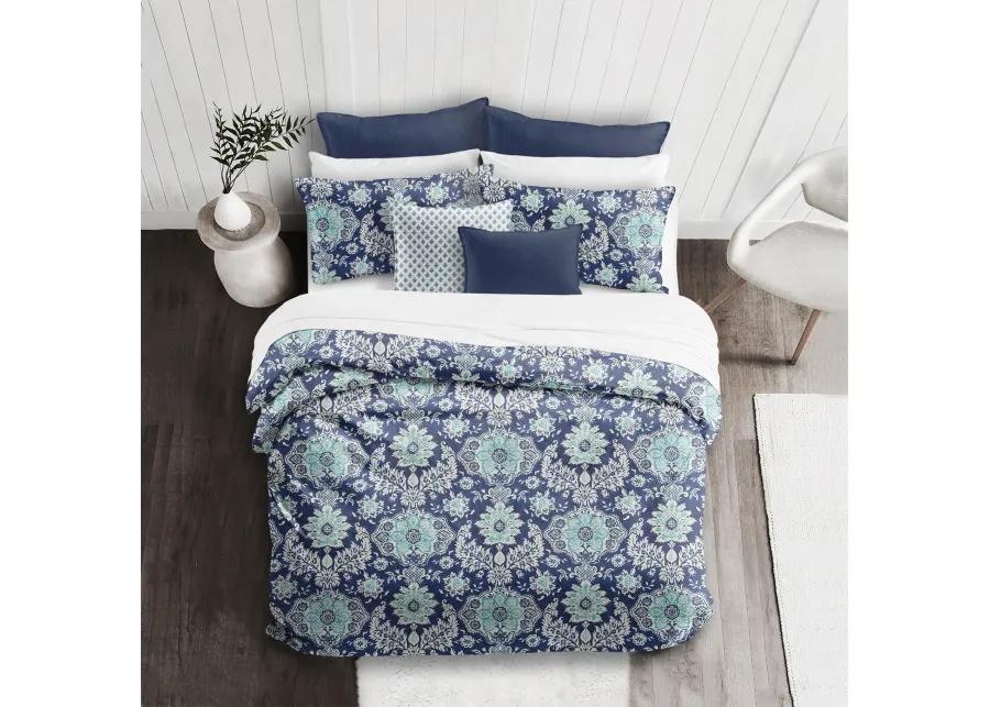 6ix Tailors Fine Linens Osha Blue/Aqua Duvet Cover Set