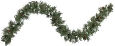 9' x 10" Pre-lit Snow Valley Pine Artificial Christmas Garland  Clear Lights