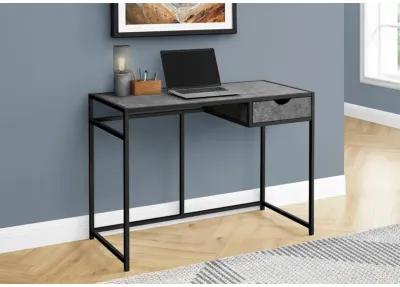 Monarch Specialties I 7573 Computer Desk, Home Office, Laptop, Storage Drawer, 42"L, Work, Metal, Laminate, Grey, Black, Contemporary, Modern