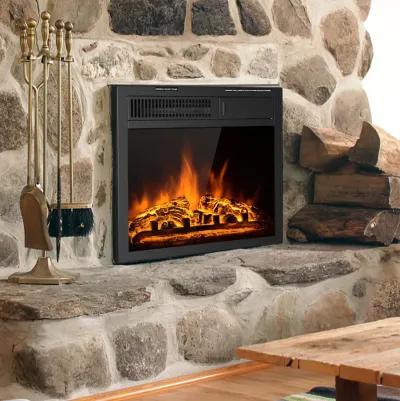 18 Inch Electric Fireplace Insert with Log and Remote Control