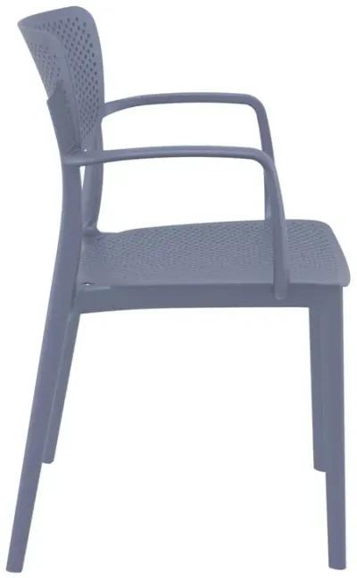 33" Black Stackable Patio Dining Arm Chair