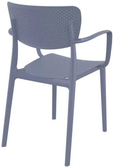 33" Black Stackable Patio Dining Arm Chair