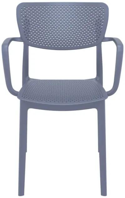 33" Black Stackable Patio Dining Arm Chair