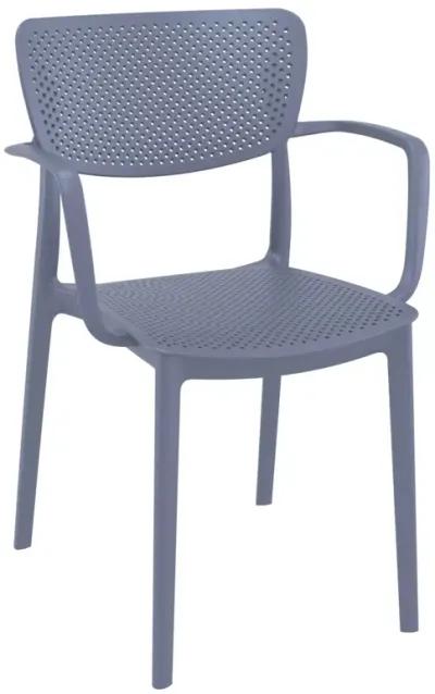 33" Black Stackable Patio Dining Arm Chair