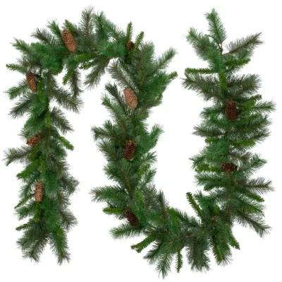 9' x 12" Green Pine and Pine Cones Artificial Christmas Garland  Unlit