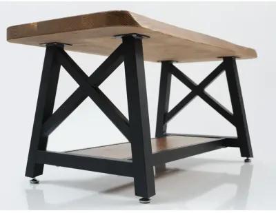 Furnish Home Store Berlin 39" Solid Wood Rustic Coffee Cocktail Table For Living Rooms With Shelf