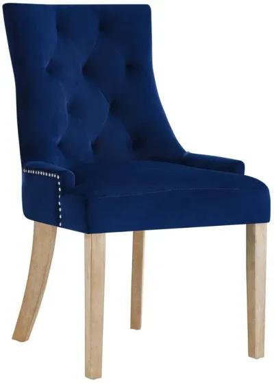 Modway Ponder Mid-Century Modern Four Dining Chair with Performance Velvet in Navy