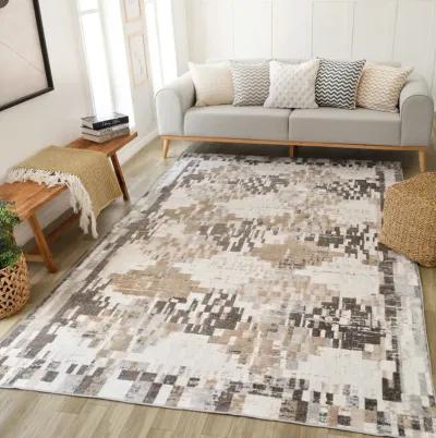 Cadence Abstract Modern Cream Brown Indoor Area Rug