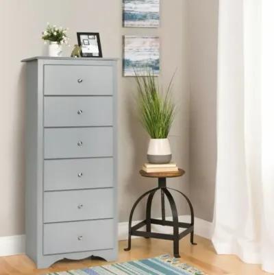 Hivvago Modern Grey 6 Drawer Tall Wood Dresser Chest