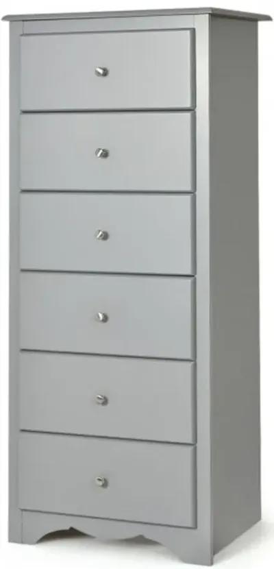 Hivvago Modern Grey 6 Drawer Tall Wood Dresser Chest