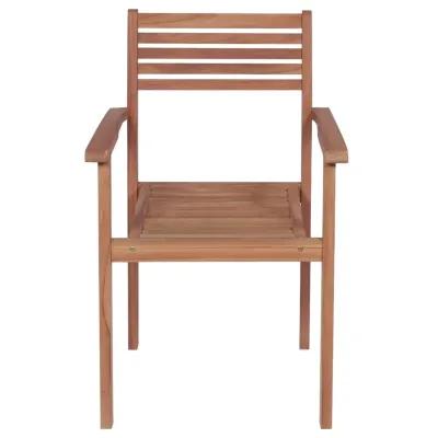 vidaXL Garden Chairs 4 pcs with Cream Cushions Solid Teak Wood