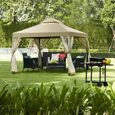 Hivvago Outdoor 2-Tier 10 Feet x 10 Feet Screw-free Structure Shelter Gazebo Canopy