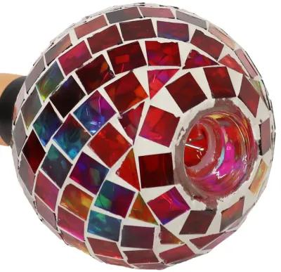 Sunnydaze Mosaic Glass Watering Globe with Clay Spike