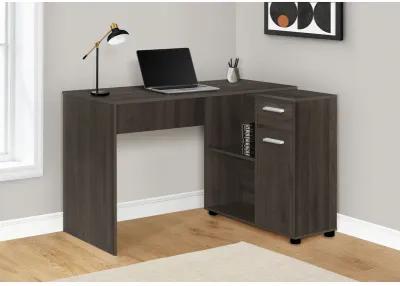 Monarch Specialties I 7349 Computer Desk, Home Office, Corner, Storage Drawers, 46"L, L Shape, Work, Laptop, Laminate, Brown, Contemporary, Modern