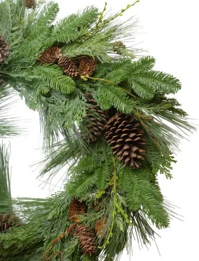 Pine Cone and Cedar Artificial Christmas Wreath - 32-Inch  Unlit