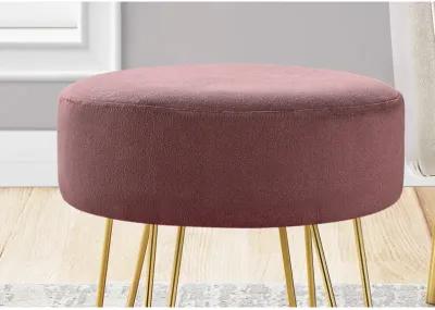 Monarch Specialties I 9000 Ottoman, Pouf, Footrest, Foot Stool, 14" Round, Fabric, Metal Legs, Contemporary, Modern