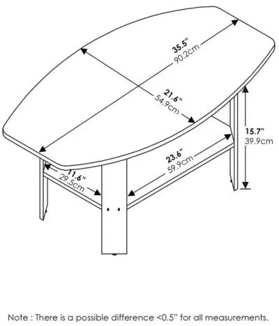 Furinno Simple Design Coffee Table, Amber Pine/Black