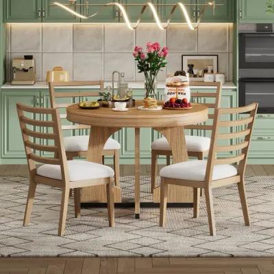 Merax Retro Rustic Functional 5 Pieces Dining Set