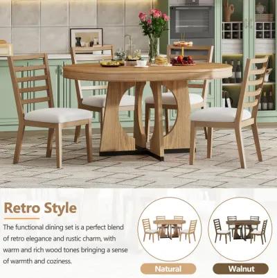 Merax Retro Rustic Functional 5 Pieces Dining Set