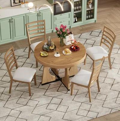 Merax Retro Rustic Functional 5 Pieces Dining Set