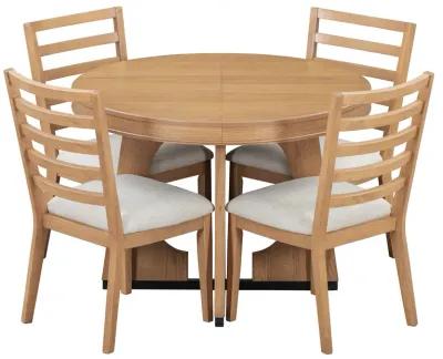 Merax Retro Rustic Functional 5 Pieces Dining Set