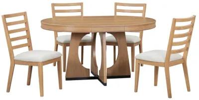 Merax Retro Rustic Functional 5 Pieces Dining Set