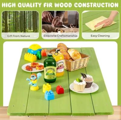 3-in-1 Outdoor Wooden Kids Water Sand Table with Play Boxes