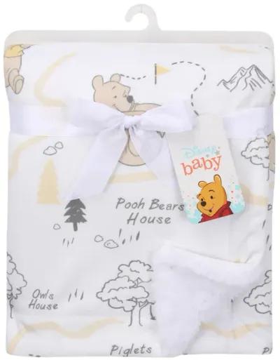 Lambs & Ivy Disney Baby Pooh and the Hundred Acre Woods White Baby Blanket