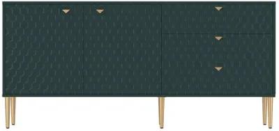 MONDAWE Green Modern Accent TV Stand with 2-Door Storage Cabinet and 3 Drawers