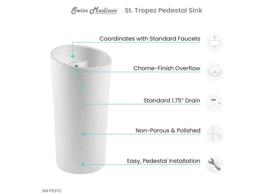 Swiss Madison St. Tropez Circular One Piece Pedestal Sink