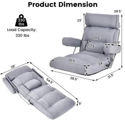 Hivvago Adjustable Folding Sofa Chair with 6 Position Stepless Back