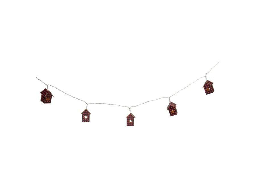 10 Count B/O LED Warm White Plaid House Christmas Lights - 4.75' Clear Wire