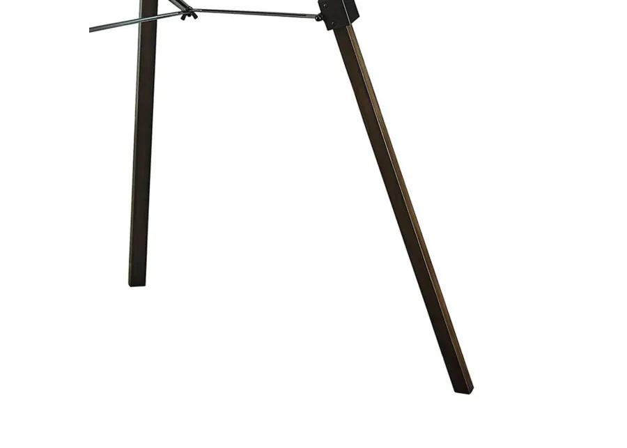 55 Inch Floor Lamp with Tripod Legs, Spotlight Design, Wood, Black Finish-Benzara