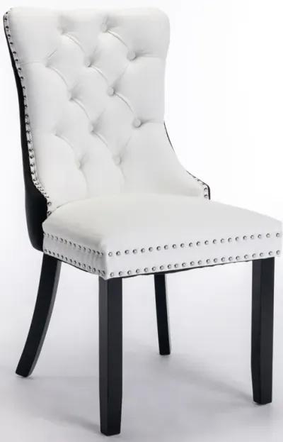 Contemporary PU & Velvet Dining Chair Set