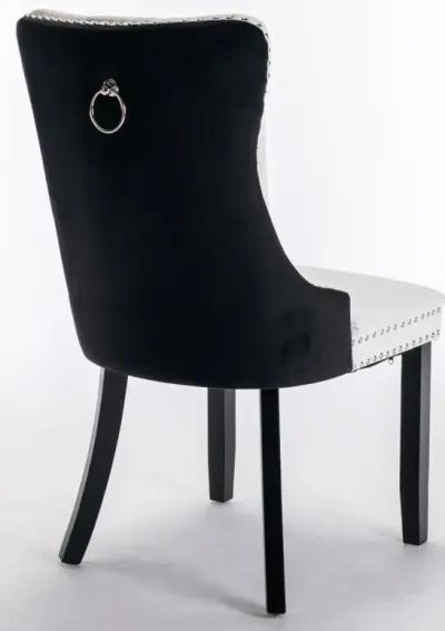 Contemporary PU & Velvet Dining Chair Set