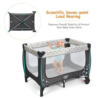 Portable Baby Playpen with Mattress Foldable Design