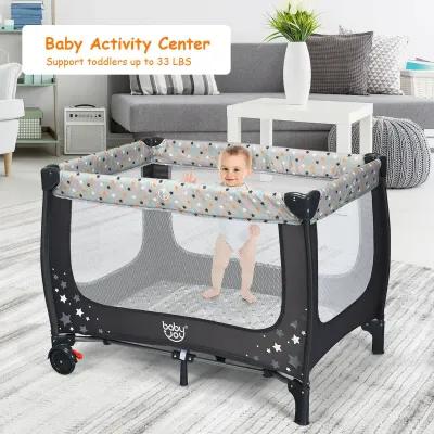 Portable Baby Playpen with Mattress Foldable Design