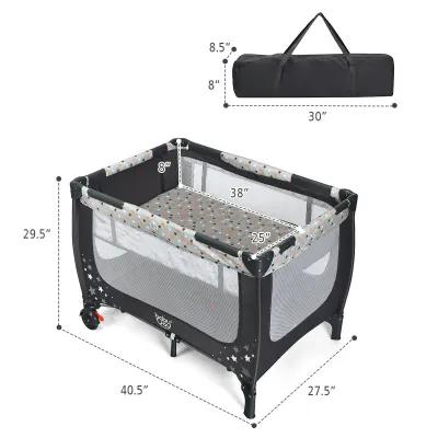 Portable Baby Playpen with Mattress Foldable Design