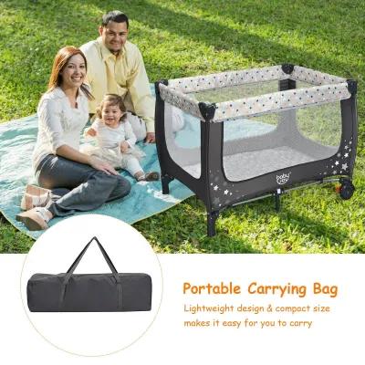 Portable Baby Playpen with Mattress Foldable Design