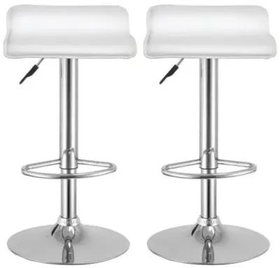 Set of 2 Swivel Bar Stools Backless Dining Chair