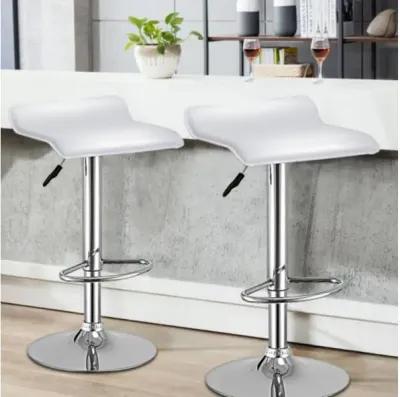 Set of 2 Swivel Bar Stools Backless Dining Chair