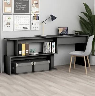 vidaXL Corner Desk Gray 47.2"x19.7"x29.9" Chipboard, 801100