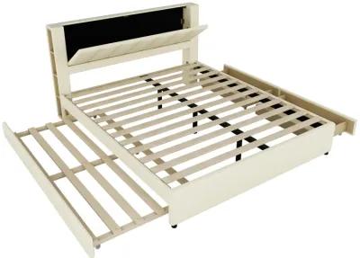 Merax  Upholstery Platform Bed with Storage Headboard