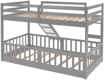 Merax Twin Over Twin Bunk Bed with Slide and Ladder