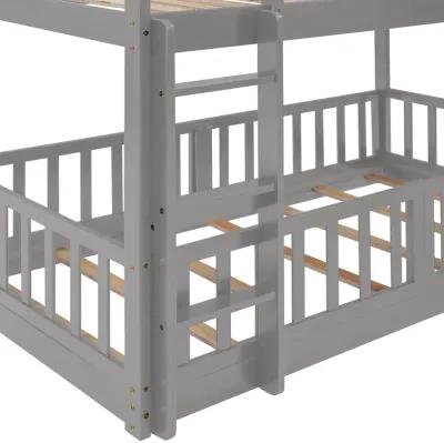 Merax Twin Over Twin Bunk Bed with Slide and Ladder