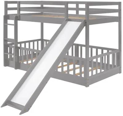 Merax Twin Over Twin Bunk Bed with Slide and Ladder